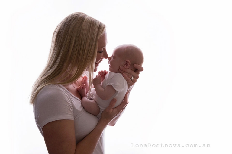 happy mother with the newborn baby