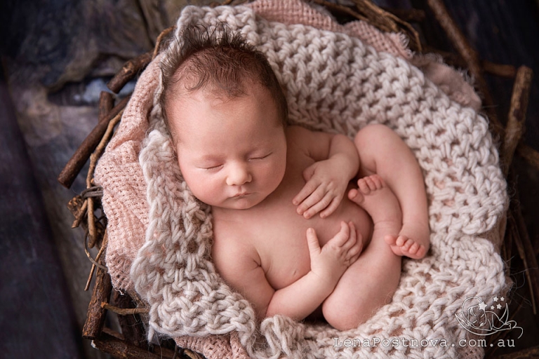 Photographer Sydney - Newborn, baby photography - posed styled professional photos - cute little baby