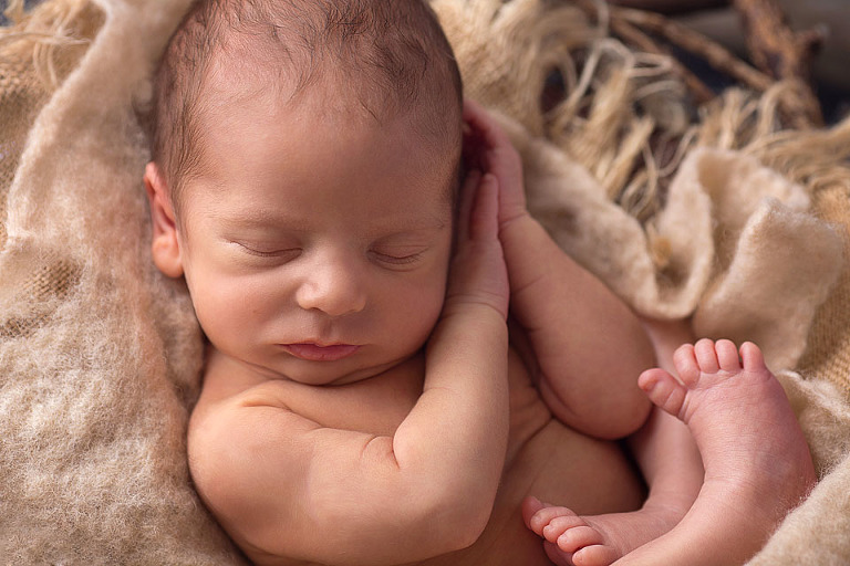 close-up newborn portrait 