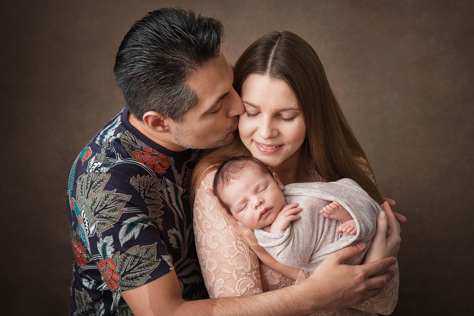 family with newborn baby professional photography portrait
