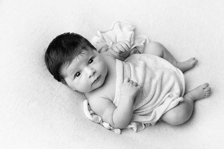 natural awake newborn portrait